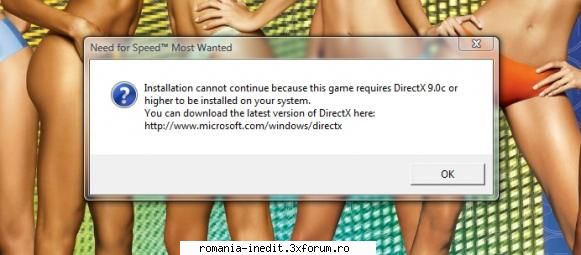 problema instalare need for speed most wanted incercat instalez acest joc dar stiu din cauza imi fel