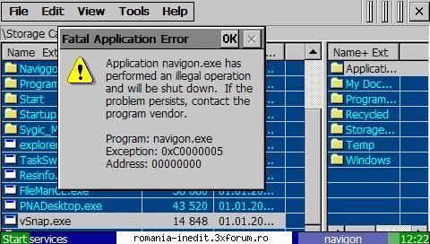 navigon error scuze ..am revenit capture ..de error