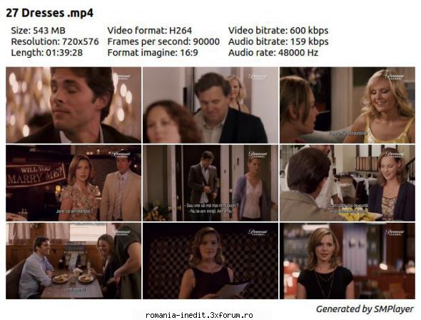 27 Dresses [2008] DvDrip - aXXo + Caps + RoSub - 27 Dresses (2008) TVRip / MP4 Subtitrare / - Filme - Movies