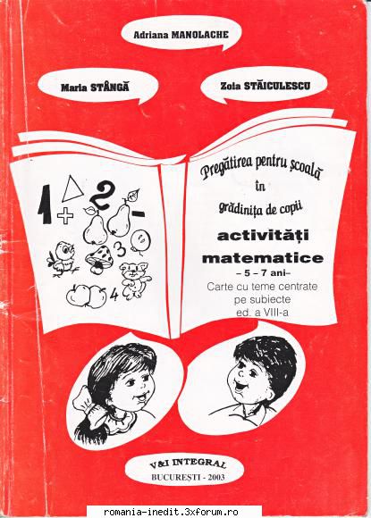 Activități matematice -ED. Integral - Caiet special pt grupa - Carti pentru copii - Books