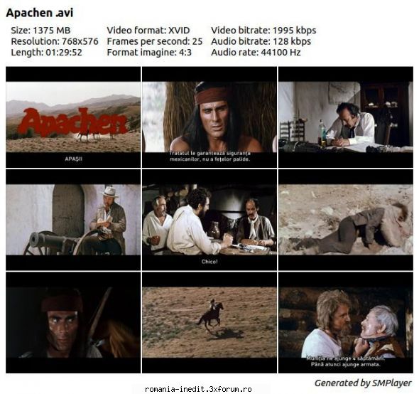 Apasii / Apachen (1973) - Repostare ! Mod edit: File expirate, pentru - Filme rom�nesti - Romanian Movies