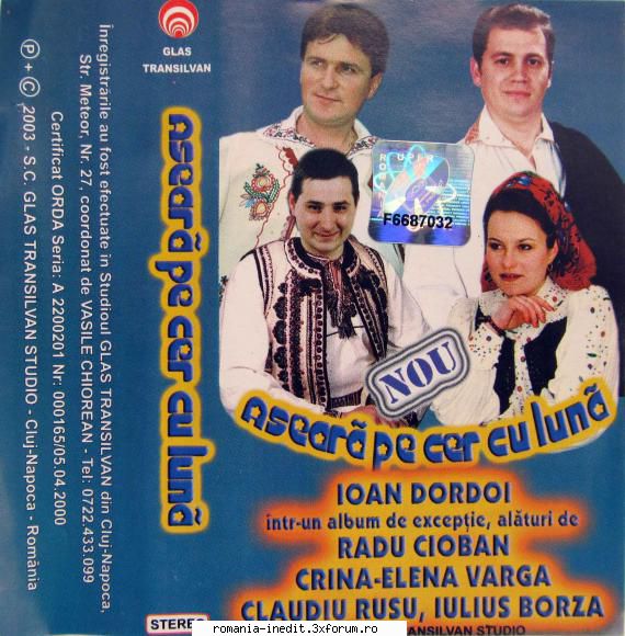 Aseara pe cer cu luna - Aseara pe cer cu luna .flac A1.Ioan - Muzica populara romaneasca - Romanian folk