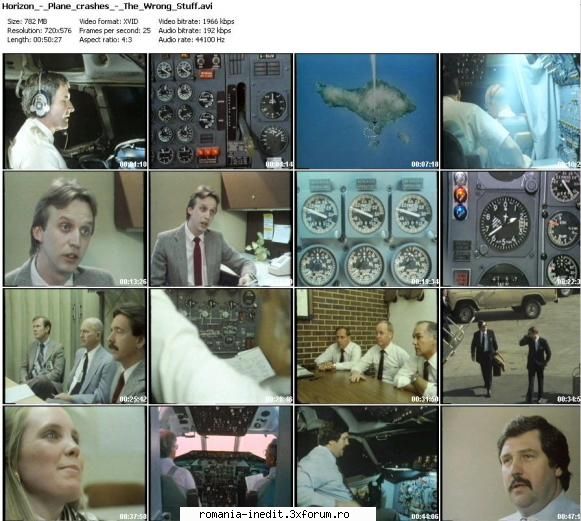 BBC Horizon � Plane Crashes � The Wrong Stuff - XviD AVI | Video: 720x576 16:9 | 25 fps - Filme Documentare