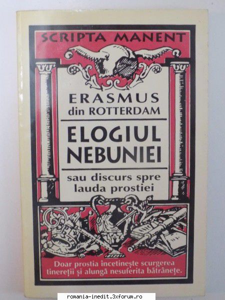 [B] Carti Filozofie - Erasm din Rotterdam-Elogiul nebuniei-Antet (1995) - Carti in limba romana