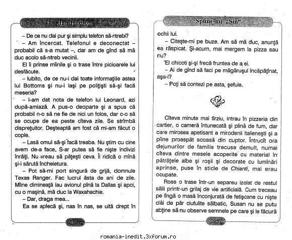 [B] Colectia �Romance� - Jan Hudson - Spune-mi Sin pag - Carti in limba romana