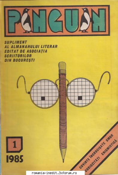 [B] Publicaţii cu probleme distractive - Pinguin nr. 1-1985 (jpg, 300 dpi - Carti in limba romana