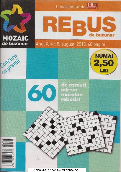 [B] Publicaţii cu probleme distractive - Rebus de buzunar anul X nr. 8 (august) - Carti in limba romana