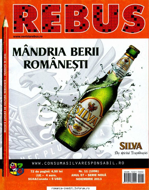 [B] Revista REBUS - Revista REBUS nr. ) din nov 2013 (format mare, 72 - Carti in limba romana