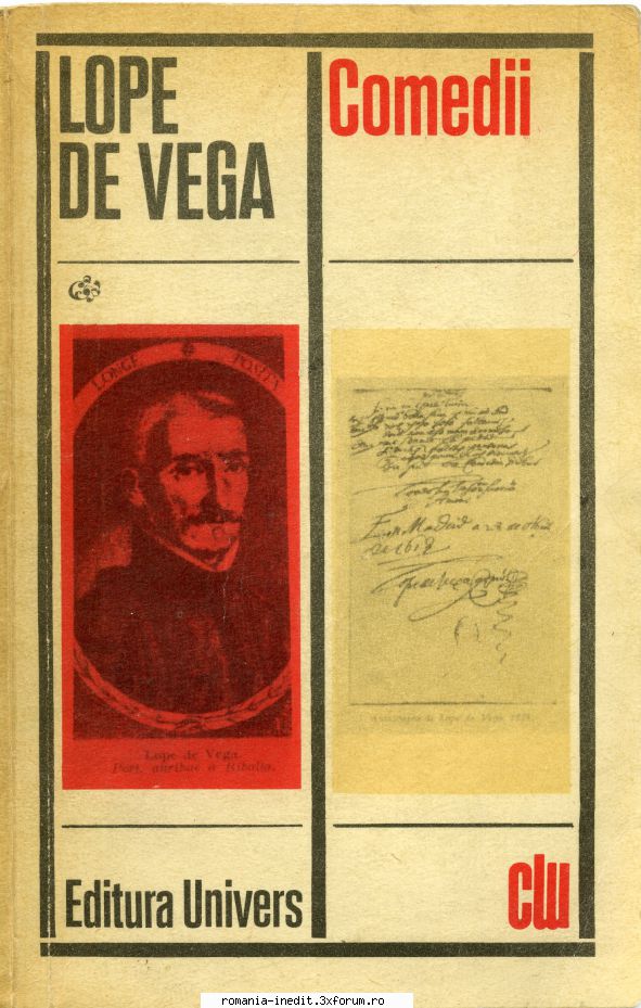 [B] Teatru - Lope de Vega - Comedii Editura UNIVERS 1972 - Carti in limba romana