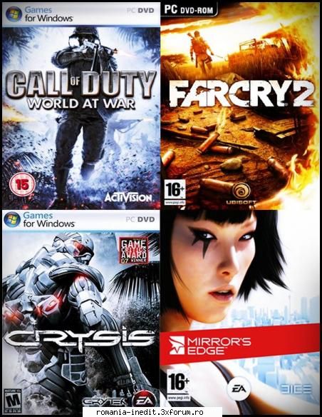 Best Shoter Pack - Sunt 4 jocuri Farcry 2, Miror�s Edge, Call of - Jocuri - Games
