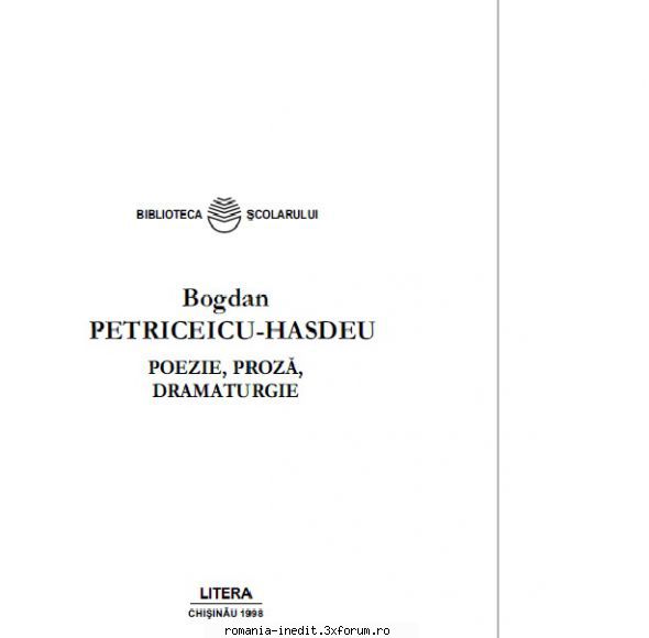 Bogdan Petriceicu Hasdeu - Poezie, proza, dramaturgie - B.P.Hașdeu POEZIE - Carti in limba romana