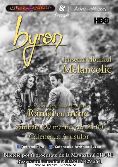 Byron Melancolic Tour Live in Buzau - Setlist: 1. 00:00 Cu sange - Albume MP3 romanesti - Romanian MP3 albums