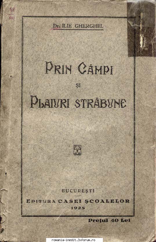 Carti despre munte - Prin Campii si Plaiuri Strabune - I.Gherghel - Carti in limba romana