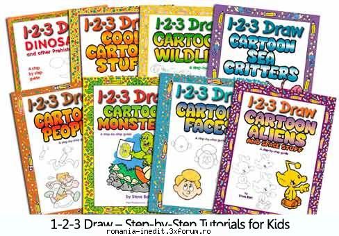 Carti pentru copii - 1-2-3 Draw � Step-by-Step Tutorials for Kids 8 - Carti pentru copii - Books