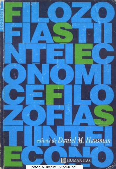 Carti teorie economica - Daniel Hausman - Filozofia Stiintei Economice - Carti in limba romana