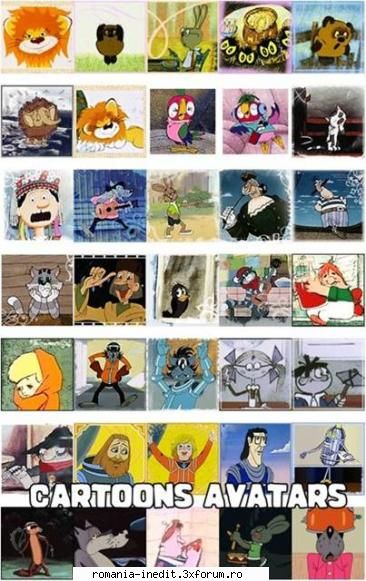 Cartoons avatars - Cartoons avatars Type: gif Size: 16 MB Download - Diverse pentru copii - Miscellanea