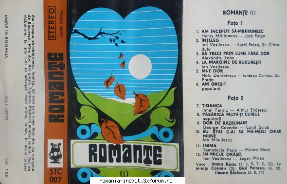Casete Electrecord - STC0007 - Romante 1 Ioana Radu - Am inceput - Albume MP3 romanesti - Romanian MP3 albums
