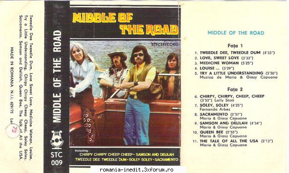 Casete Electrecord - STC009 - Middle of the road Tweetle dee - Albume MP3 romanesti - Romanian MP3 albums