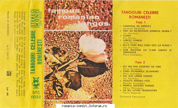 Casete Electrecord - STC0022 - Tangouri celebre romanesti - Albume MP3 romanesti - Romanian MP3 albums