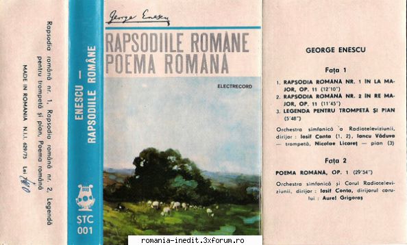 Casete Electrecord - STC0001 - George Enescu - Rapsodiile romane - Albume MP3 romanesti - Romanian MP3 albums
