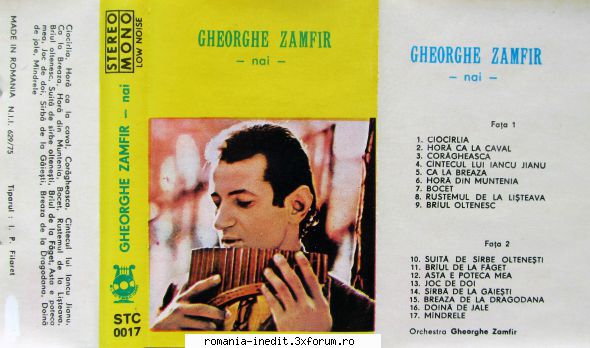 Casete Electrecord - STC0017 - Gheorghe Zamfir Download: Mirror - Albume MP3 romanesti - Romanian MP3 albums