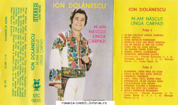 Casete Electrecord - STC0031 - Ion Dolanescu - M-am nascut langa - Albume MP3 romanesti - Romanian MP3 albums