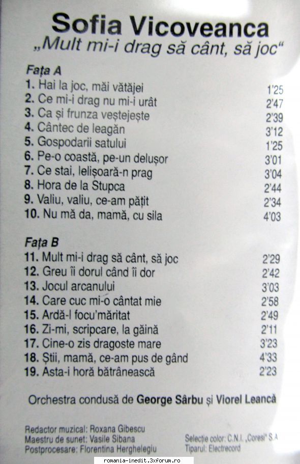 Casete Electrecord - STC1491 - Sofia Vicoveanca - Mult mi-i drag - Albume MP3 romanesti - Romanian MP3 albums