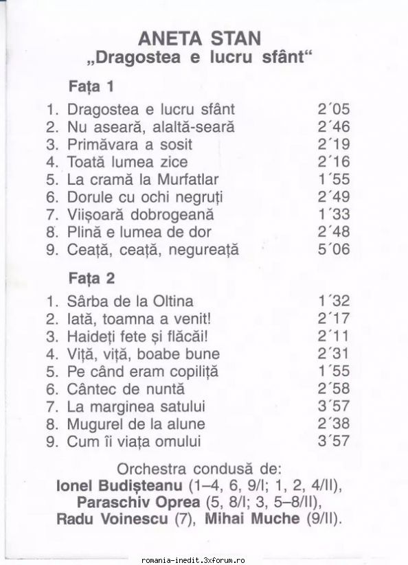 Casete Electrecord - STC1217 - Aneta Stan - Dragostea e lucru - Albume MP3 romanesti - Romanian MP3 albums