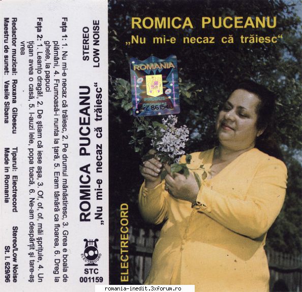 Casete Electrecord - STC1159 - Romica Puceanu - Nu mi-e necaz ca - Albume MP3 romanesti - Romanian MP3 albums