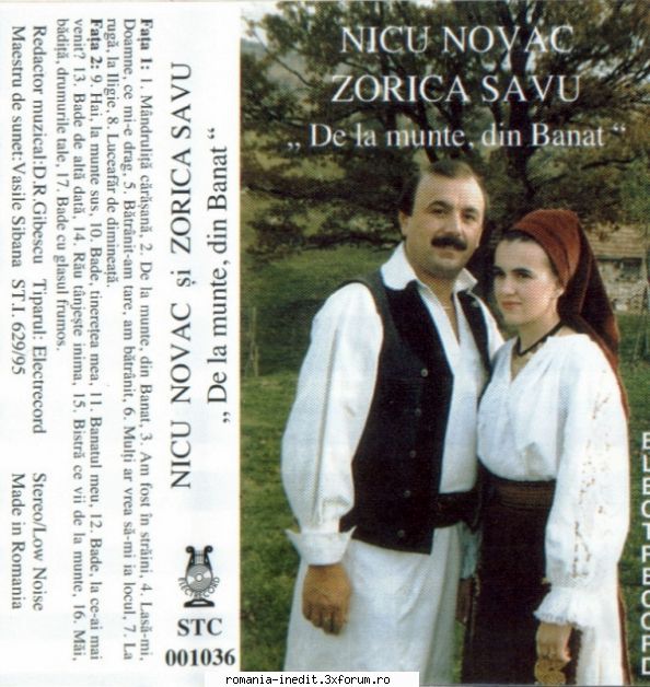 Casete Electrecord - STC1036 - Nicu Novac si Zorica Savu - De la - Albume MP3 romanesti - Romanian MP3 albums