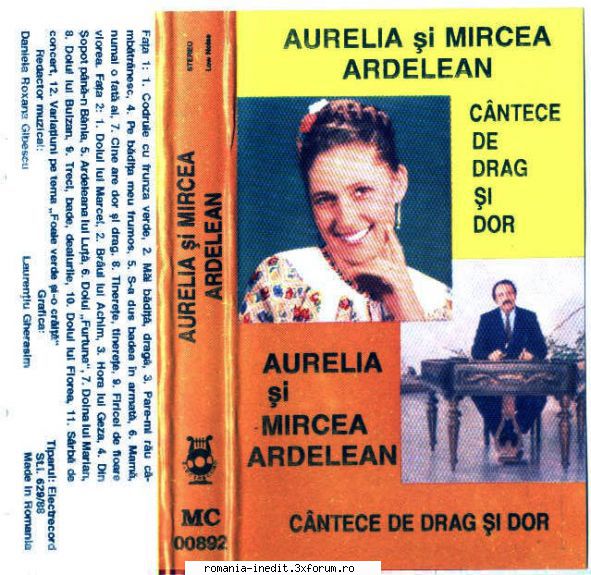 Casete Electrecord - MC0892 - Aurelia si Mircea Ardelean - Albume MP3 romanesti - Romanian MP3 albums