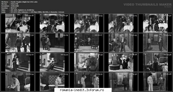 Charles Spencer Chaplin - Charlie Chaplin A Night Out 1915 Year:1915 - Filme clasice - Old Movies