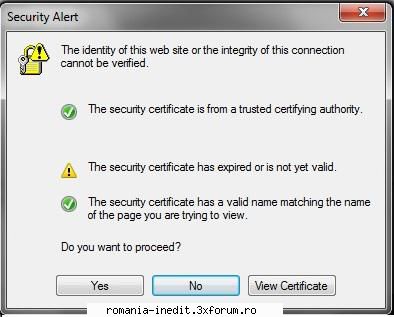 Chestie enervanta - certificat - Imi tot apare chestia asta.. pe prea multe - Tech Support