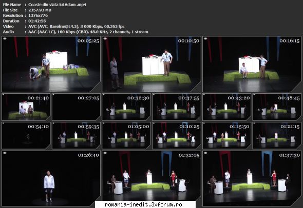 Coaste din viata lui Adam(Teatrul Metronom) - Distribuție: Leonid - Teatru rom�nesc - Romanian Theater
