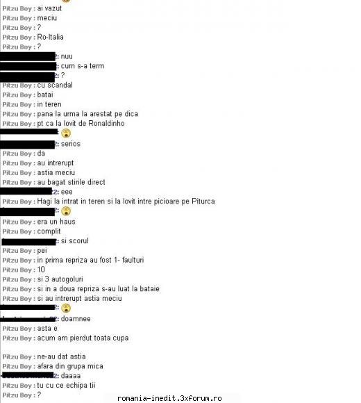 Comversatie pe Yahoo Messenger despre meci ( Ro-It ) :))) - Vorbeam pe Messenger despre meci Scuze de - Funny