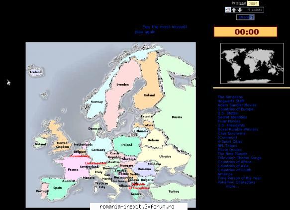 Cum stati cu geografia Europei? - greu greu. 44/47.. restu nici acu' nu stiu care - Off Topic