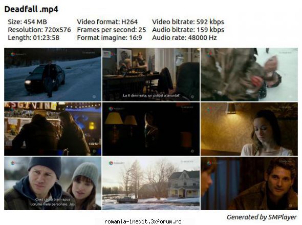 Deadfall (2012) BRRip 600 MB - Deadfall (2012) TVRip / MP4 Subtitrare / Romana - Filme - Movies
