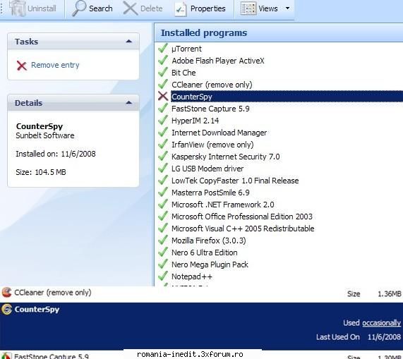 Dezinstalare CounterSpy - Am avut proasta inspiratie de a instala - Tech Support