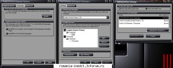 Diacritice - Start/Control Panel/Language and Regional - Tech Support