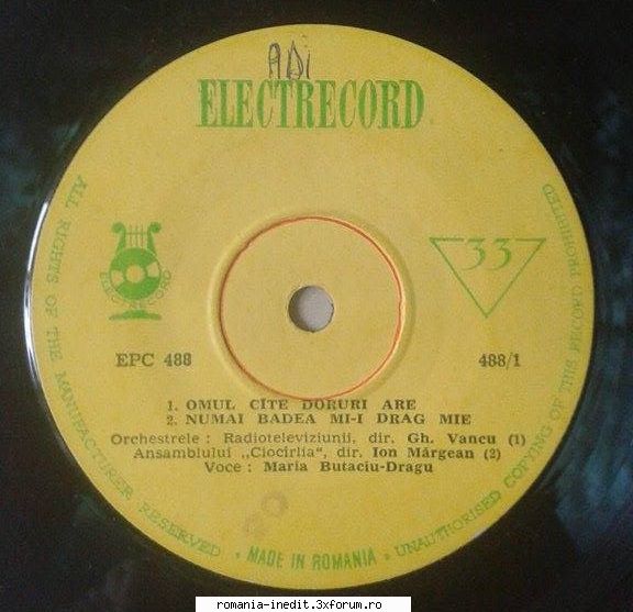 Discografia Mariei Butaciu - EPC A1 Omul C�te Doruri Are A2 - Muzica populara romaneasca - Romanian folk