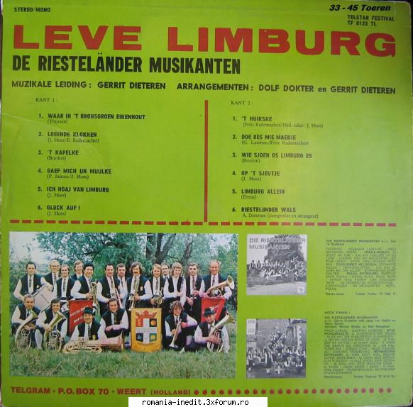 Discuri vinil cu muzica internationala - Raritati - De Riestelander Musikanten - International MP3 albums