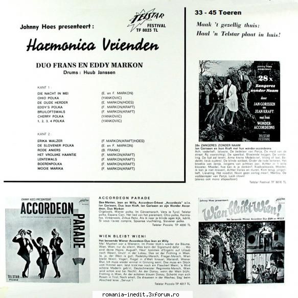 Discuri vinil cu muzica internationala - Raritati - Duo Frans En Eddy Markon - International MP3 albums