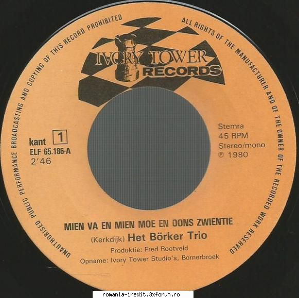 Discuri vinil cu muzica internationala - Raritati - Het B�rker Trio - Mien va en - International MP3 albums