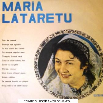 Discuri vinil cu muzica populara - Raritati - Maria Lataretu-EPE - Muzica populara romaneasca - Romanian folk