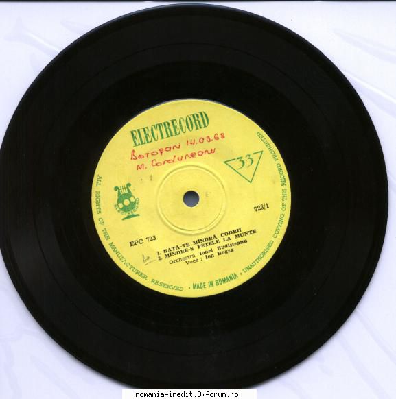 Discuri vinil cu muzica populara - Raritati - Ion Bogza 01.Bata-T - Muzica populara romaneasca - Romanian folk