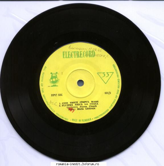 Discuri vinil cu muzica populara - Raritati - Maria Lataretu 01.A - Muzica populara romaneasca - Romanian folk