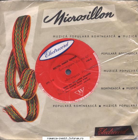 Discuri vinil cu muzica populara - Raritati - Maria Tanase 01. Ci - Muzica populara romaneasca - Romanian folk