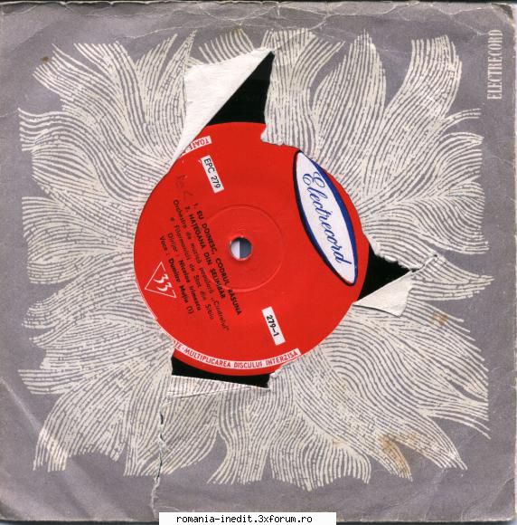Discuri vinil cu muzica populara - Raritati - Electrecord EPC 279 - Muzica populara romaneasca - Romanian folk