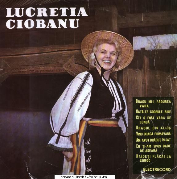 Discuri vinil cu muzica populara - Raritati - Lucretia Ciobanu Lu - Muzica populara romaneasca - Romanian folk