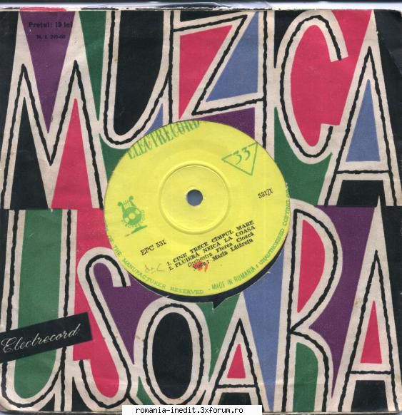 Discuri vinil cu muzica populara - Raritati - Maria Lataretu Mari - Muzica populara romaneasca - Romanian folk